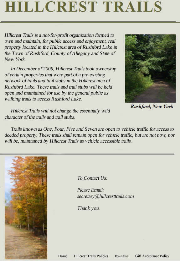 Hillcrest Trails - Rushford Lake